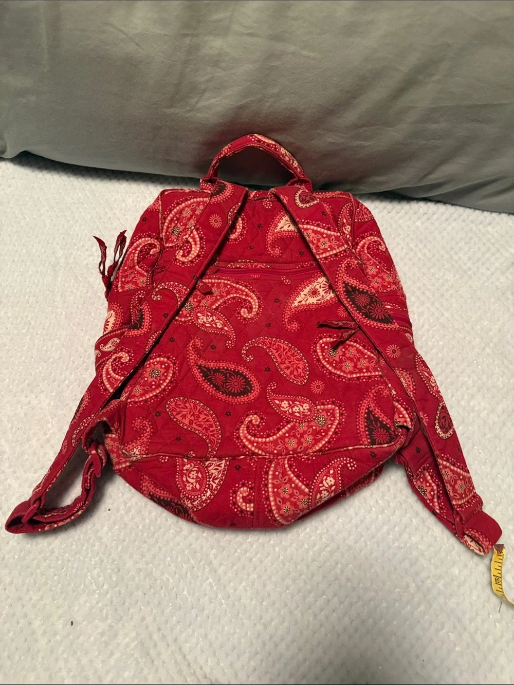 Vera Bradley Raspberry Fizz Backpack Retired 2008 Red Paisley Quilted